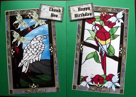 Stained Glass Birds 2 by Hilary Shemmans