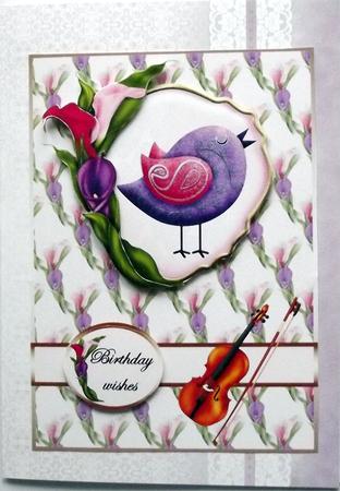 Bird and Cala Lilies by Hilary Shemmans