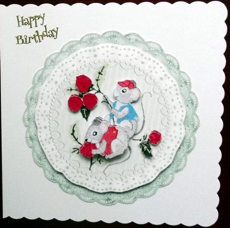 Cute Mice and Raspberries by Hilary Shemmans