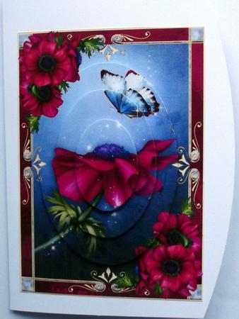 Magical Anemone & Butterfly Oval Pyramid by Hilary Shemmans