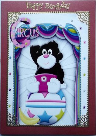 Baby Monkey in the Circus with Banana A4 by Hilary Shemmans