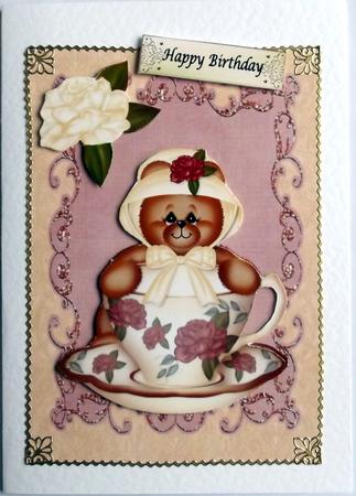 Cute Teddy Bear in Cup by Hilary Shemmans