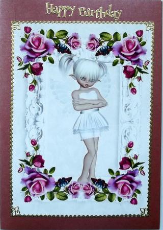 Faerie with Attitude in Rose Frame A4 by Hilary Shemmans