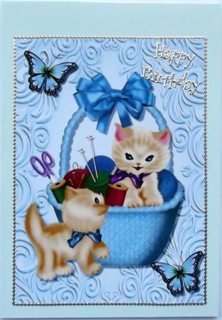 Cute Brown Kitten in Sewing Basket A4 by Hilary Shemmans
