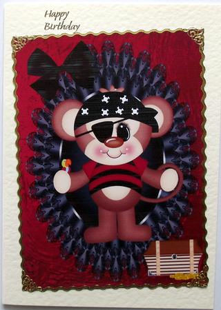 Lovely Pirate Monkey A4 by Hilary Shemmans