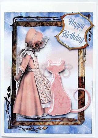Bonnet Girl with Pussy Cat - You're Purrfect - Best Friends by Hilary Shemmans