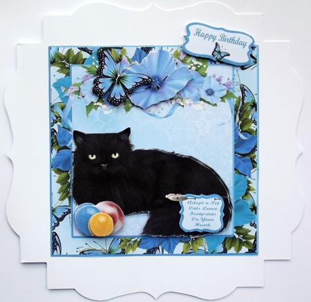 Adopt Me Please Cute Cat Card Topper & Decoupage by Hilary Shemmans