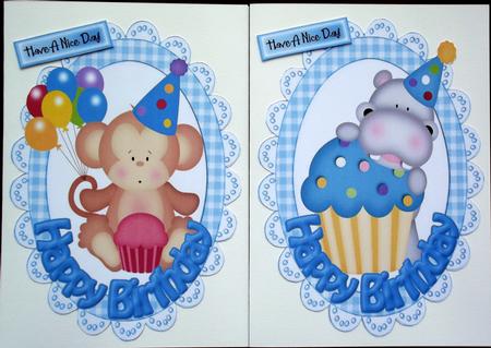 Party Animals Cute Monkey and Hippo Toppers by Hilary Shemmans
