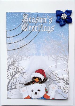 Christmas Penguin and Bear Duo Corner Stacker by Hilary Shemmans