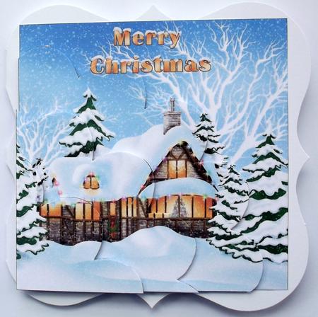 Christmas House Shell Edged Corner Stacker by Hilary Shemmans