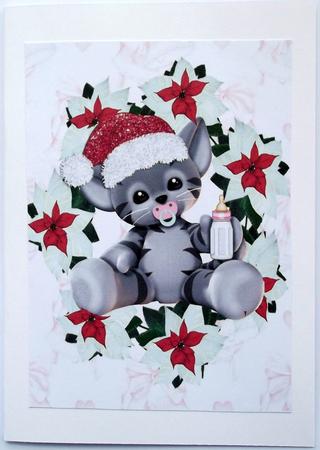 A4 Christmas Cat Plushie by Hilary Shemmans
