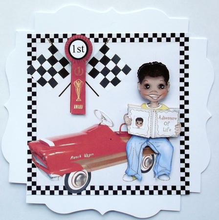 Boys Toy Car One Card Topper & Decoupage by Hilary Shemmans
