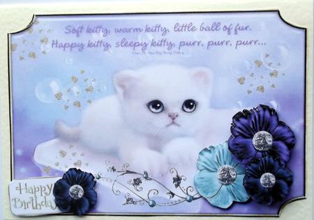 Audrey's Kitten Card Topper 1 by Hilary Shemmans