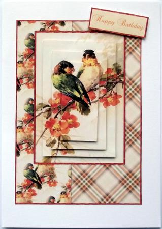 Beautiful Vintage Painted Birds A5 Quick Card by Hilary Shemmans