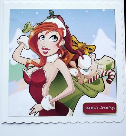 Sexy Mrs Santa Claus 8x8 Quick Card by Hilary Shemmans