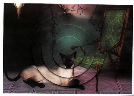 Cat and Armchair Circle Pyramage by Hilary Shemmans