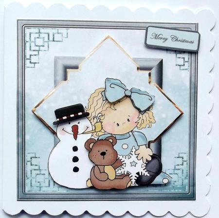 Snowflake Bear and Friends Card with Topper by Hilary Shemmans