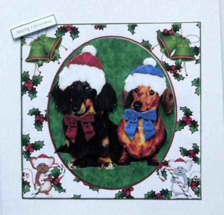 Christmas Pictures Pets Card Topper & Decoupage by Hilary Shemmans
