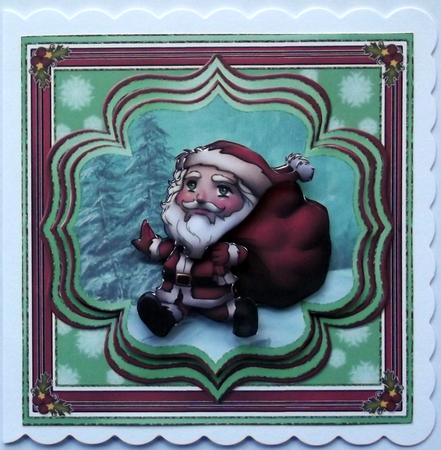 Christmas Won't Wait Panel Decoupage Card by Hilary Shemmans