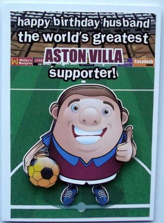 Aston Villa Football Club Happy Birthday Husband by Hilary Shemmans