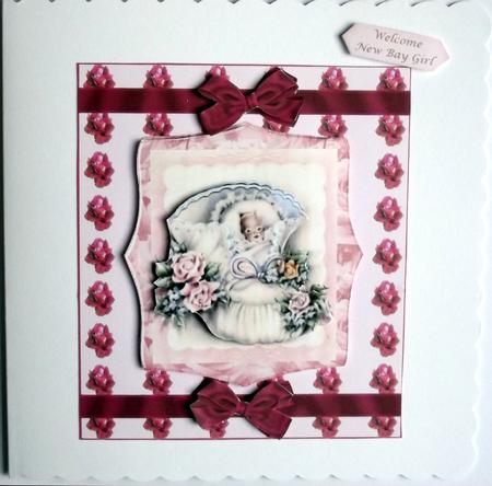 Rose Bud Baby Boot Topper & Decoupage by Hilary Shemmans