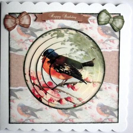 Beautiful 6x6 Torn Strip Vintage Bird Quick Card by Hilary Shemmans