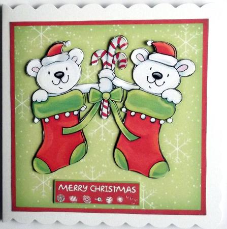 Polar Teddy Bear Quick Christmas Card by Hilary Shemmans