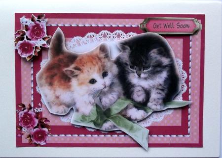 Two Little Kittens Playing with Ribbon by Hilary Shemmans