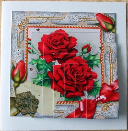 Christmas Roses 5in Square One Corner Stacker by Hilary Shemmans