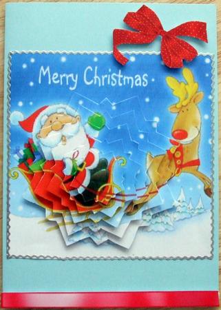 Santa in His Sleigh with Rudy, Star Pyramid by Hilary Shemmans