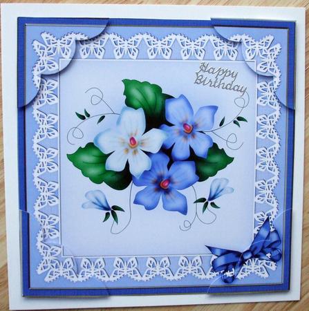 8 x 8 Pretty Viola Scalloped Corner Topper by Hilary Shemmans