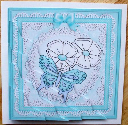 Fluttery Butterfly Wavy Corner Side Stacker Topper by Hilary Shemmans