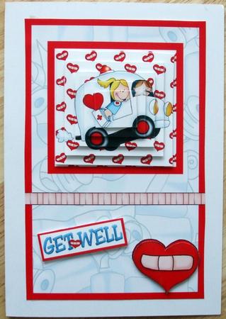 Get Well Soon Pyramid Card by Hilary Shemmans