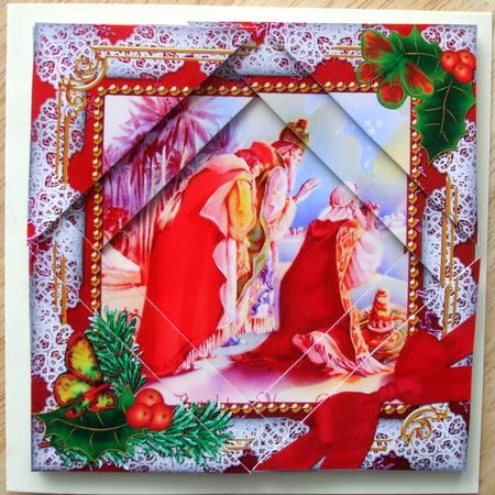 We 3 Kings Holly 5inch Triangle Edge Spiral Stacker by Hilary Shemmans