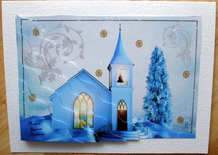 Christmas Church Wavy Corner Stacker by Hilary Shemmans