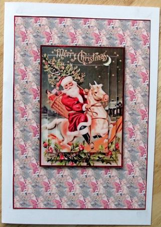 Santa on His Rocking Horse Vintage by Hilary Shemmans