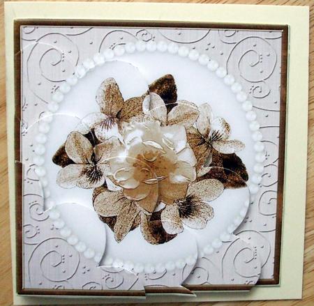 Flowers and Pearls Shell Edged Corner Side Stacker by Hilary Shemmans