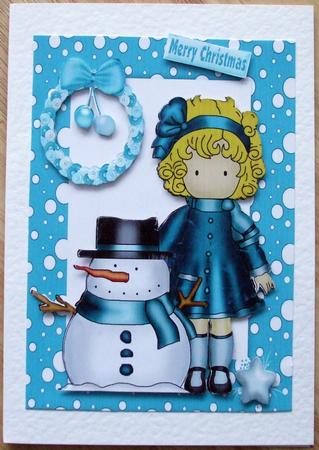 Little Girl with Snowman by Hilary Shemmans