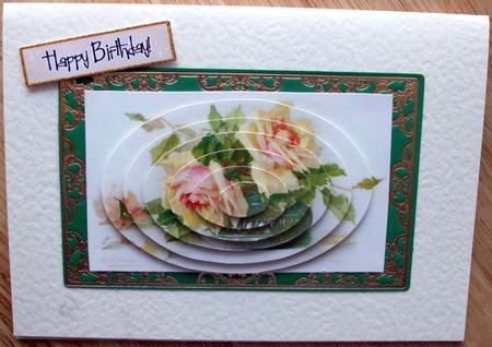 Peach Roses in Oval Pyramids by Hilary Shemmans