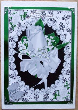 White Rose in a Black Diamond Frame by Hilary Shemmans
