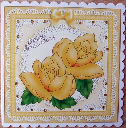 Just Roses 8 x 8 Quick Card Topper by Hilary Shemmans