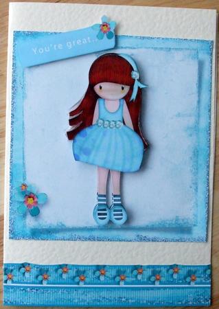 Cutie Pie 6x6 Card Front with Decoupage by Hilary Shemmans