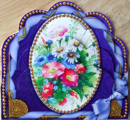 Beautiful Cornflowers Ornate Scalloped Bottom Stacker by Hilary Shemmans