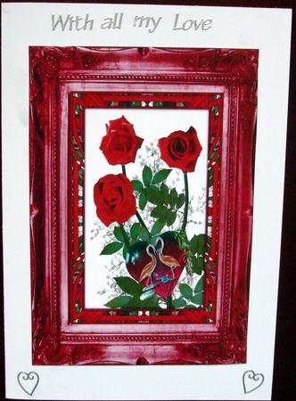 Red Roses in a Frame by Hilary Shemmans
