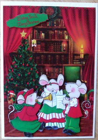 Carol Singing Mice Decoupage by Hilary Shemmans