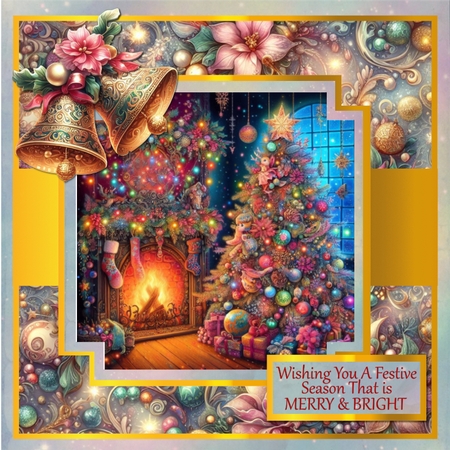 Floral Christmas Bells   Background Kit 1 by Hilary Hallas