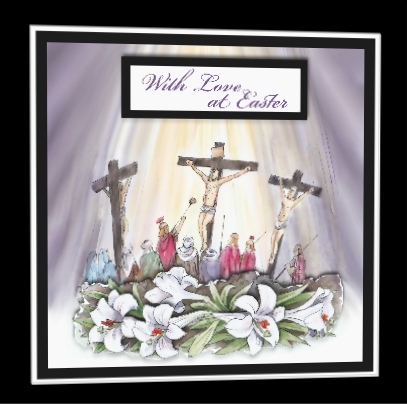 Easter Decoupage - Crucifixion by Hilary Hallas