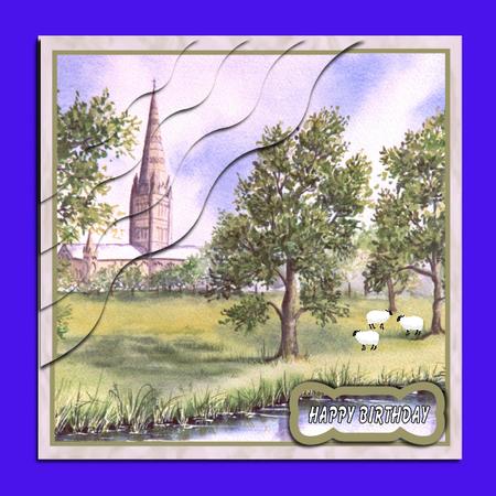 Salisbury Cathedral Original Watercolour Painting by Hilary Hallas