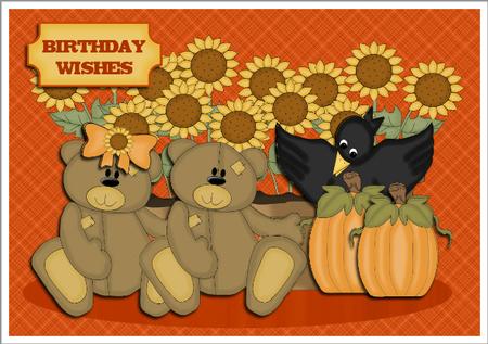 Fall Pumpkin Bears by Hilary Hallas