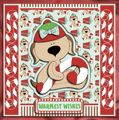 Yuletide Doggies 1 Clip Art by Hilary Hallas